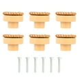thumbnail image 3 of Raindrops 6-Pack White Rattan Drawer Knobs Set, Stylish Furniture Handles for Cabinets and Dressers, 3 of 8