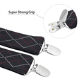 thumbnail image 2 of Buyless Fashion Suspenders for Men - 48" Elastic Adjustable Straps 1 1/4" - X Back - 5104-Black-Argyle, 2 of 6