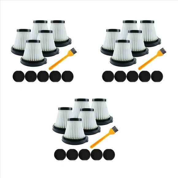 3 set Hepa Filters Replacement for Deerma DX115 DX115S DX115C Portable Vacuum Spare Parts,15 x filter screens 15 x filter cotton 3 x clean brush,black & white
