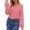 Pink, variant on ATOYSOY Women's Long Sleeve Tops V Neck Lantern Sleeve Blouse Dressy Casual Ribbed Knit Tunics Loose Fall Shirts Black L