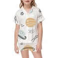 thumbnail image 2 of JIAYUE Girls Sleepwear Set For Kids Summer Soft Stain Lightweight Funny Print Short Sleeve Tees With Shorts Pajamas Two Piece Outfits Relaxed Fit Comfortable Bedtime Nightwear,12-13 Years, 2 of 4