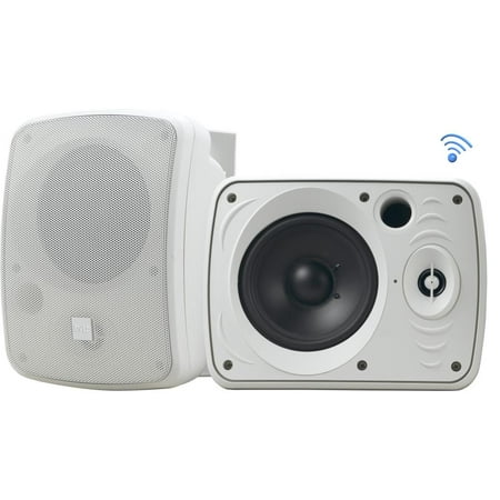 PYLE PDWR55BTRFW - Dual 5.25’’ Wall-Mount Marine Speakers, Waterproof Rated Speaker System with Bluetooth + Wireless RF Streaming, 800
