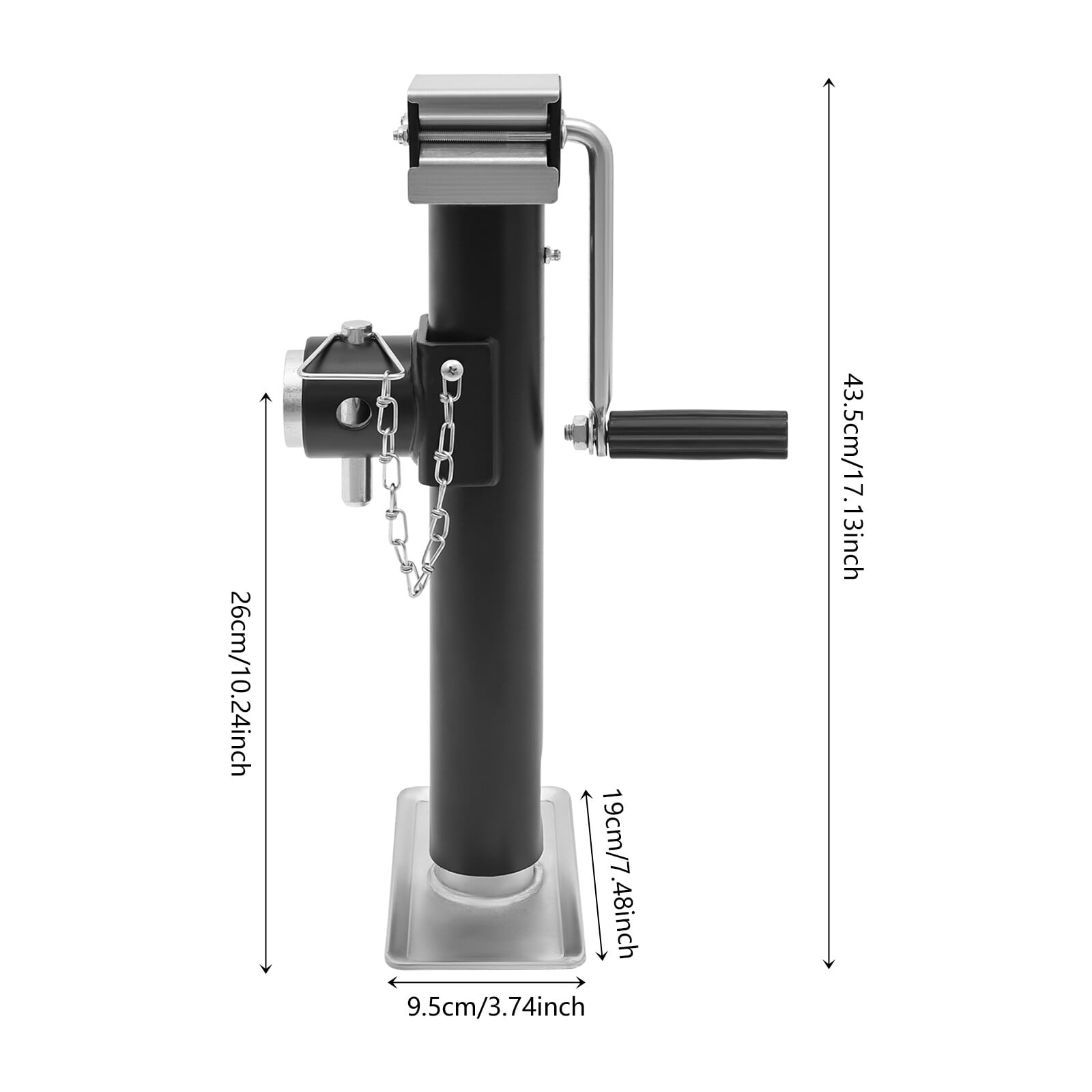 Car Jack Manual Jack Steel Q235 Steel Jack Stand 1T/2204.6lbs W/Anti-slip Handle