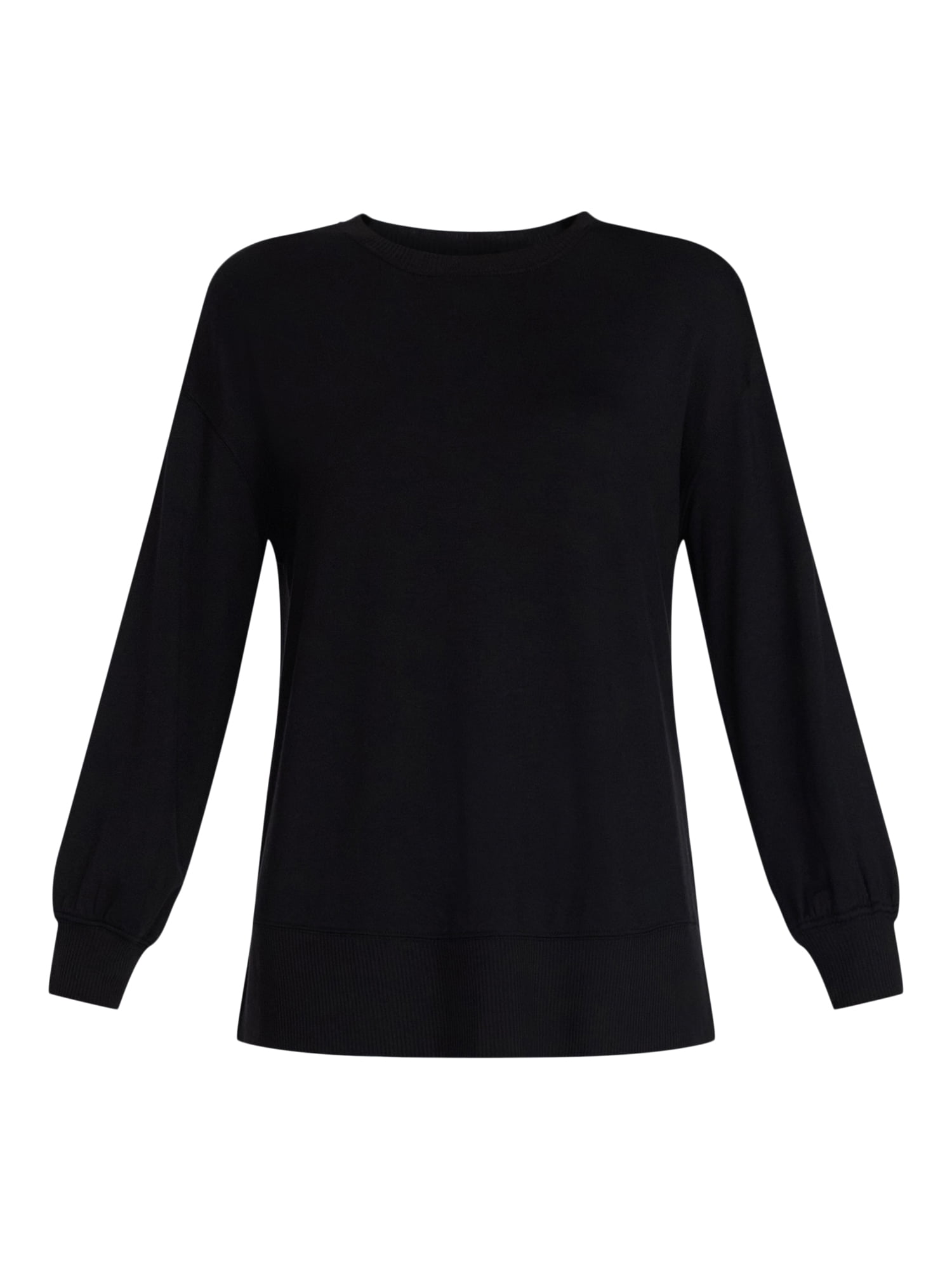 Time and Tru Women's French Terry Tunic Top with Long Sleeves, Sizes XS-XXXL