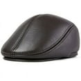 thumbnail image 3 of SikaFu Berets for Men High Quality Autumn Winter Cap Hat Men Genuine Leather Beret Cap Elder Man Dad Hat with Ear Flap Beret Hat, 3 of 6
