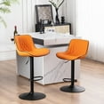 thumbnail image 5 of YOUNIKE Swivel Bar Stools Set of 2 Adjustable Leather Counter Barstool, Orange, 5 of 8