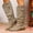 Khaki, variant on Fnooota Women's Knee High Boots, Pull On Non Slip Block Heel Pointed Toe Fall Winter Shoes Brown Size 9
