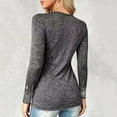 thumbnail image 5 of ClodeEU Women's Cross Wrap V Neck Long Sleeve Slim Fitted Rhinestone T Shirt Top,Ruched Elegant Tee Top Gray,Womens Plus XXL, 5 of 5