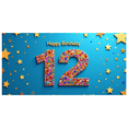 thumbnail image 2 of Colorful 3D Happy 12th Birthday Banner with Star Elements Background Backdrop Party Supplies Photography Props for Birthday Party Celebrations Decorations, 2 of 4