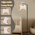 thumbnail image 3 of Arc Floor Lamp Boho magic rainbow sun Trendy abstract Tall Modern Standing Lamp LED Adjustable Linen Lampshade 3 Color Temperatures, 3 of 8