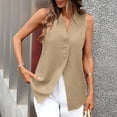 thumbnail image 6 of ATOYSOY Womens V Neck Sleeveless Button Down Vests Casual Loose Linen Style Waistcoat Light Breathable Tops For Summer Daily Street Wear, 6 of 8