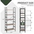 thumbnail image 4 of 5 Tier Bookshelf, Free Standing Wooden Bookcase with Open Storage Shelves with Metal Frame, Sturdy Shelf Organization Display Rack for Living Room, Bedroom, Home Office, 62.2" Tall, 4 of 8