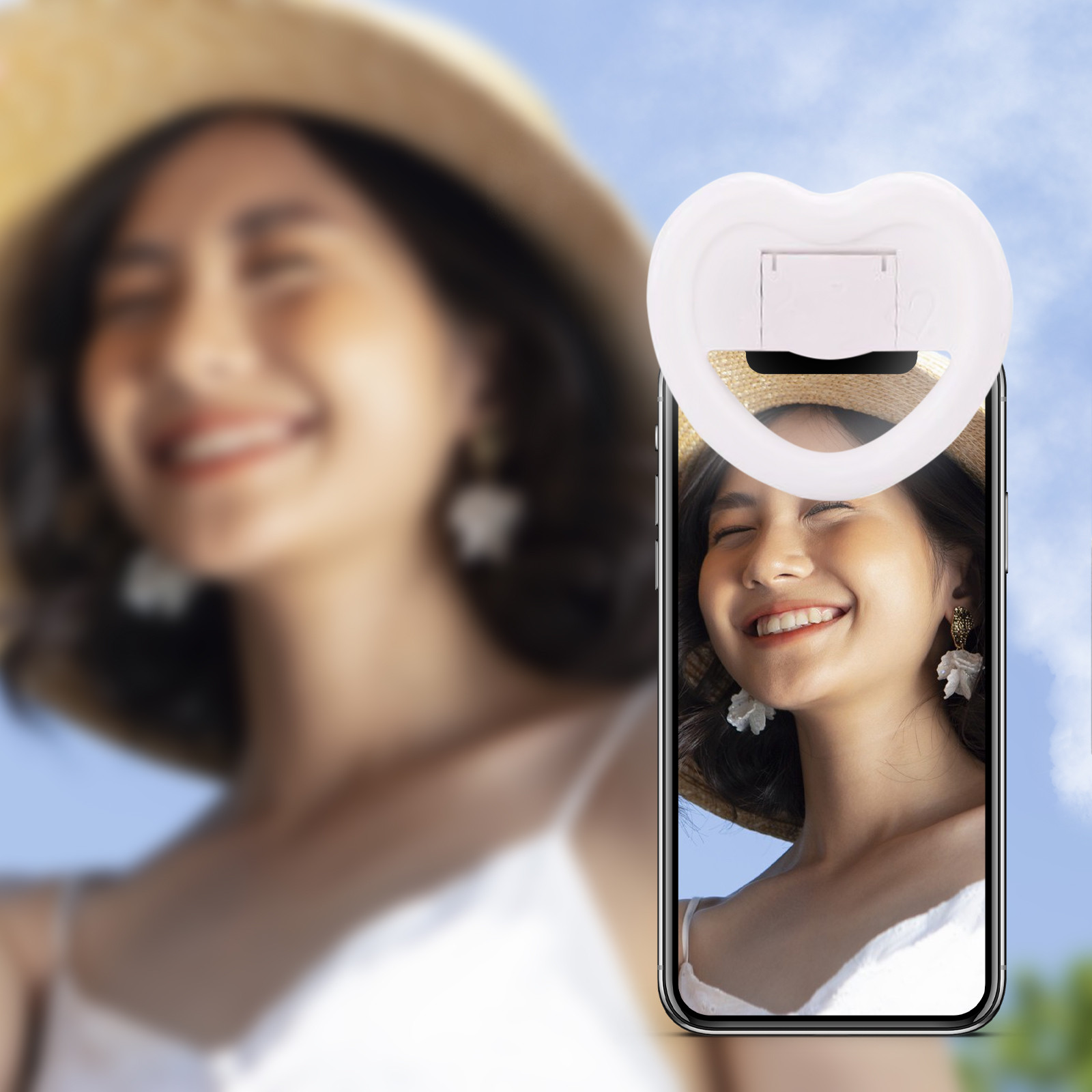 Sawvnm Selfie Light For Phone With 3 Light Temperatures LED Light Cell