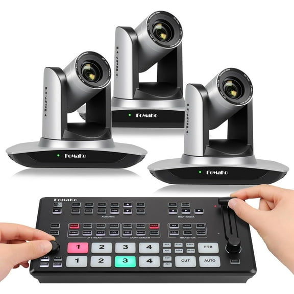 FoMaKo 20x Optical Zoom HDMI PTZ Camera AI Auto-Tracking Gen 3, for News Anchor Studio and Theater LiveStreaming(FMK12UHX3 M1)
