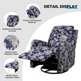 thumbnail image 3 of Home Theater 360 Swivel Rocking Recliner Glider Rocker Chair Nursery Backrest Footrest Floral Fabric Armchair Sofa for Living Room Entertainment Navy, 3 of 9