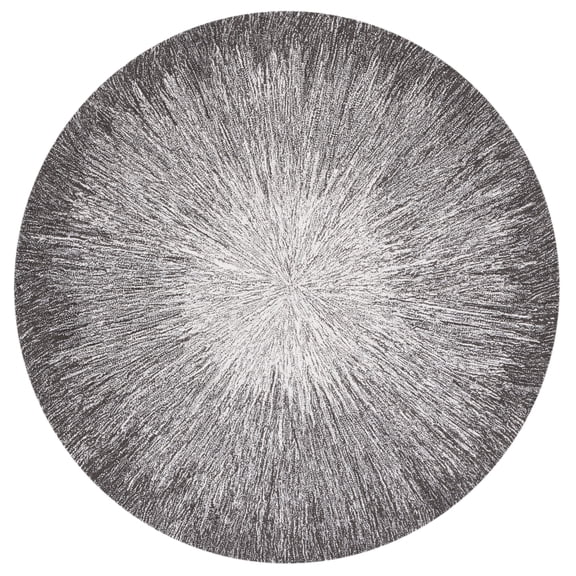 SAFAVIEH Micro-Loop Carbrey Sunburst Area Rug, Charcoal/Grey, 5' x 5' Round