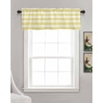 thumbnail image 3 of Yellow Stripes Kitchen Valances for Windows Farmhouse Linen Window Valance Curtain for Living Room Window Treatment Vintage Farmhouse Linen Styles Boho Valance Rod Pocket Topper Drape, 42 x 12 Inch, 3 of 6