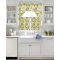 thumbnail image 3 of Lemon Swag Kitchen Curtains Sets for Windows 24 Inch Length, Farmhouse Fruit Rustic Country Summer Plant Short Window Curtain Panels Swags Valances and Tiers 3 Piece Set for Cafe/Dining Room, 3 of 5