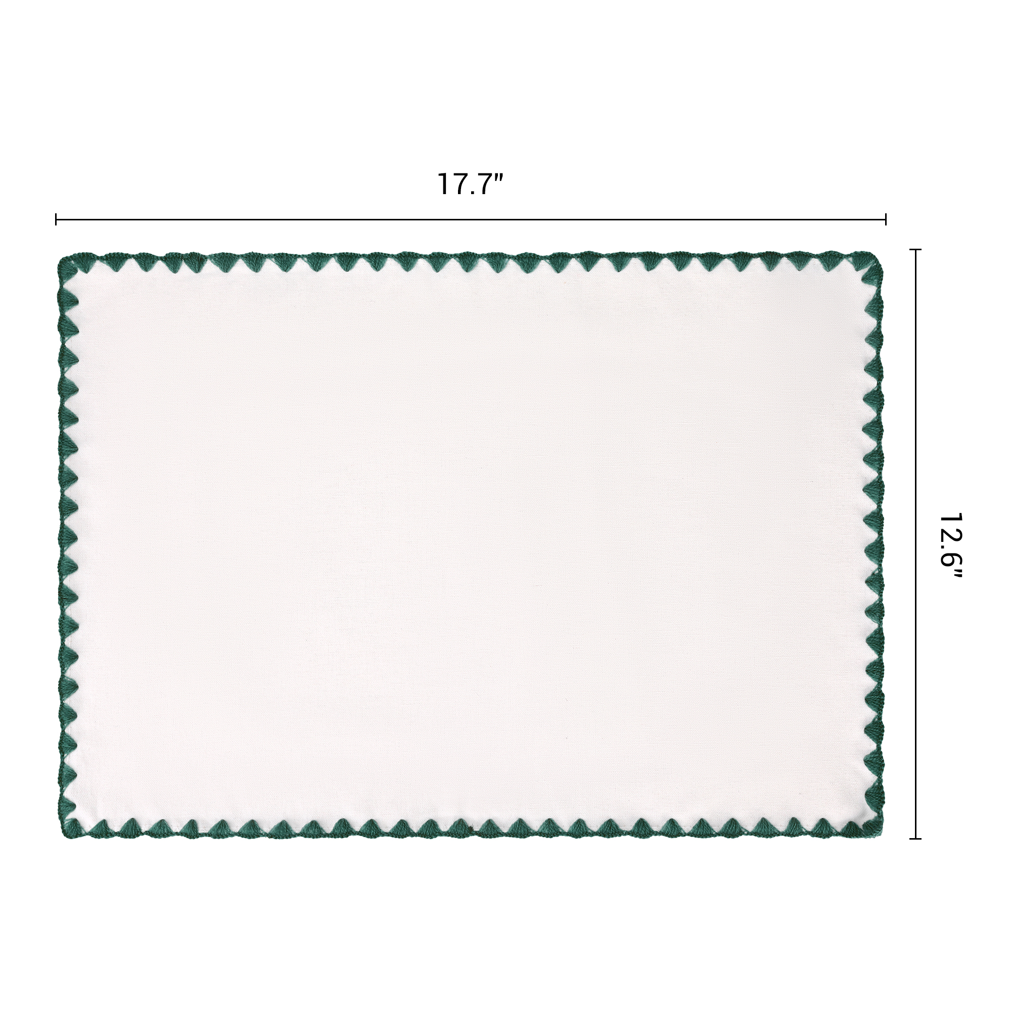 Unique Bargains Farmhouse Set of 4 Linen Placemats for Dining Table Decor Green
