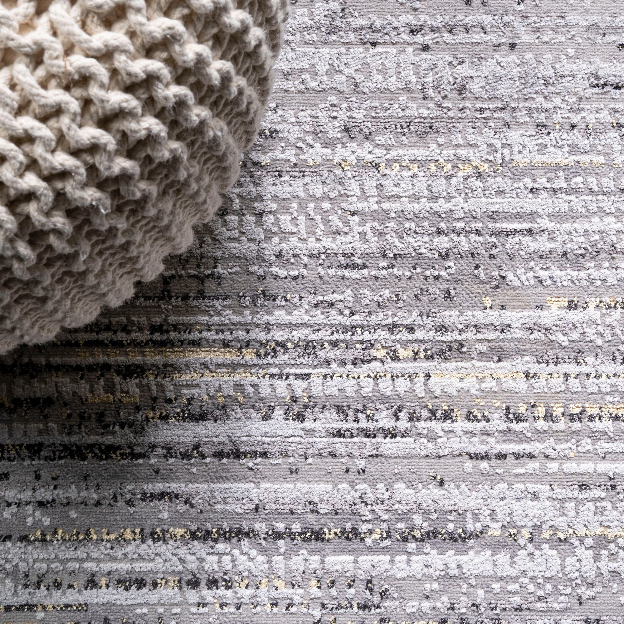 JONATHAN Y SILK ORCHID 4 x 6 Area Rug, Loom Strie - Gray/Black, SOR200A-4