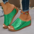 thumbnail image 2 of Dakaela Womens Summer Beach Sandals Open Toe Wedge Slides Ladies Comfortable Dressy Platform Slippers, 2 of 5