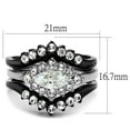 thumbnail image 4 of Womens Black Ring Anillo Para Mujer Stainless Steel Ring with AAA Grade CZ in Clear Adalia, 4 of 4
