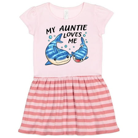 

Inktastic My Auntie Loves Me- whale shark Gift Toddler Girl Dress