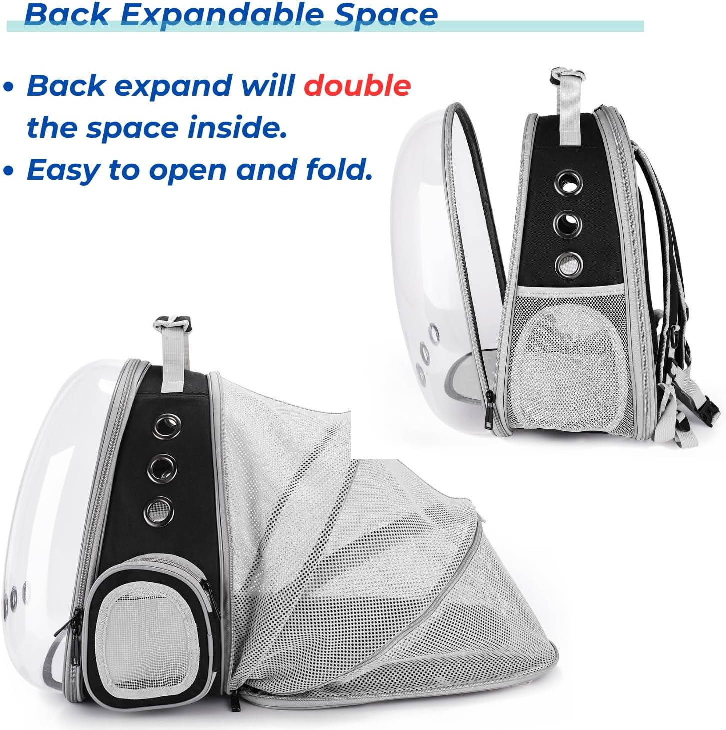 Expandable Bubble Pet Carrier for Cats and Small Dogs, Airline Approved Travel Backpack for Hiking, Walking & Outdoor Adventures – Cat Carrier Backpack