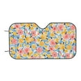 thumbnail image 4 of Uemuo Watercolor Wildflowers Pattern Accordion Car Windshield Sun Shade, Foldable Reflective Sun Visor for Car, Reflector Windshield Sunshade-Small, 4 of 7