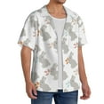thumbnail image 2 of Kdxio Men's Hawaiian Shirt for Men Short Sleeve Shirt Gray Rabbit Summer Casual Holiday Beach Button Down T-Shirts, 2 of 7