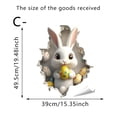 thumbnail image 6 of 1/2/4pcs Easter Cute Rabbit Chicks and Eggs Breaking Wall Window Easter Stickers Decorations, Easter Decals Decor Rabbit Window Stickers Decor for Home School Party Decoration Supplies, 6 of 9