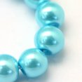 thumbnail image 3 of U8MO 105pcs/Strd 8~9mm Baking Painted Pearlized Glass Pearl Round Beads Loose Spacer-Cyan, 3 of 4