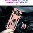 thumbnail image 4 of ELEHOLD Hybrid Rugged Case for Google Pixel 7 Pro Full Body Protection with Metal Magnetic 360° Rotating Ring Holder Kickstand Shockproof Heavy Duty Case For Google Pixel 7 Pro,Rosegold, 4 of 6