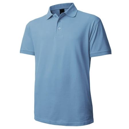Driver Short Sleeve Pique Shirt - Mens Pique Polo Shirt Regular Fit Short Sleeve Plain Cotton Tee