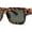 Tortoise - Green, variant on Womens Mod Narrow Rectangle Thick Plastic Horn Rim Sunglasses Matte Black - Light Brown