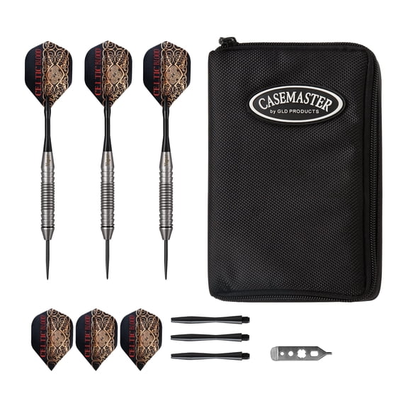 Viper Underground Celtic Blood Steel Tip Darts 22 Grams and Casemaster Select Black Nylon Dart Case