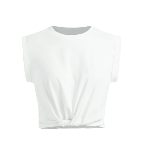 Demotime Women's Tank Tops Ivory m Casual Sleeveless Crew Neck Summer Workout T-shirts