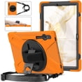 thumbnail image 3 of XYX Case for Samsung Galaxy Tab S7 FE 12.4 inch SM-T730/SM-T733/SM-T736B with 360 Degree Rotating, Hand Strap, Shoulder Strap, Orange, 3 of 7
