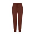 thumbnail image 5 of Feimerou Linen Pants for Women Petite Tapered Jogger Pants Drawstring Elastic Waist Casual Trousers Solid Color Loose Fit Lounge Pants, 5 of 6