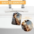 thumbnail image 3 of Giraffe Luggage Tag, Travel Tags, Handbag Tag - Square PU Leather 2 Pack with Privacy Cover and Stainless Steel Ring - Suitable for Travel, Backpack, Handbag [Amazon Approved], 3 of 7