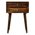 thumbnail image 2 of Spitiko Homes Bedside table with two drawers Mango Wood walnut  17x13x24, 2 of 10