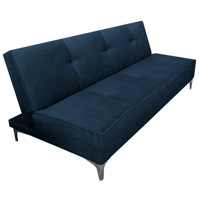 Sofa Cama Reclinable El Bazar Store Milo Azul Terciopelo Marino , Futon 3 posiciones, Sala