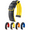 Yellow Band / Black Buckle, variant on Hirsch Ayrton Leather Watch Strap - Orange - L - 24mm - Black Buckle - Natural Rubber