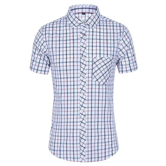 Cathalem Hawaiian Shirt Men Short Sleeve Button Down Summer Stretch Dress Shirt,Red XL