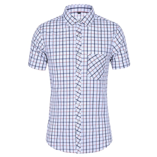 Cathalem Chemise Hawaïenne pour Homme à Manches Courtes, Boutonnée, d'Été, Extensible, Chemise Habillée, Rouge TG