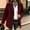 Wine, variant on Womens Trench Coat with Pockets Single Breasted Fall Winter Casual Notched Lapel Business Formal Wool Coat Wine S-3XL