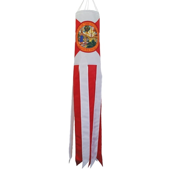 In the Breeze 5133 — 40-inch Florida Windsock - Florida State Flag Hanging Decoration - Colorful Outdoor Décor
