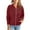 Red, variant on Womens Full Zip Up Jacket Hoodless Sport Coat with Pockets Long Sleeve Spring Fall Casual Sweatshirt Outerwear (XL, Red)