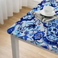 thumbnail image 4 of nygtbtfer Blue Tile Print Indoor/Outdoor Fabric Tablecloth - Delft Blue Medallion Design Soil Resistant, Water Repellent Fabric Tablecloth, Oblong/Rectangular, 4 of 7
