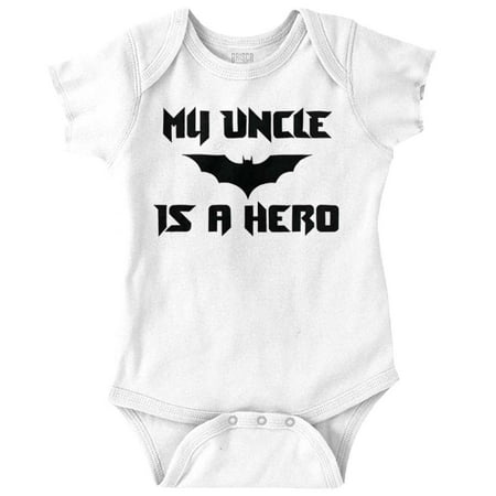 

My Uncle is a Hero Superhero Bat Newborn Baby Boy Girl Romper Brisco Brands